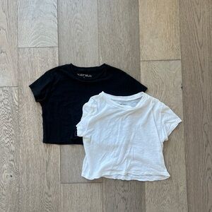 Katie J NYC Black and White Short Sleeve Tees